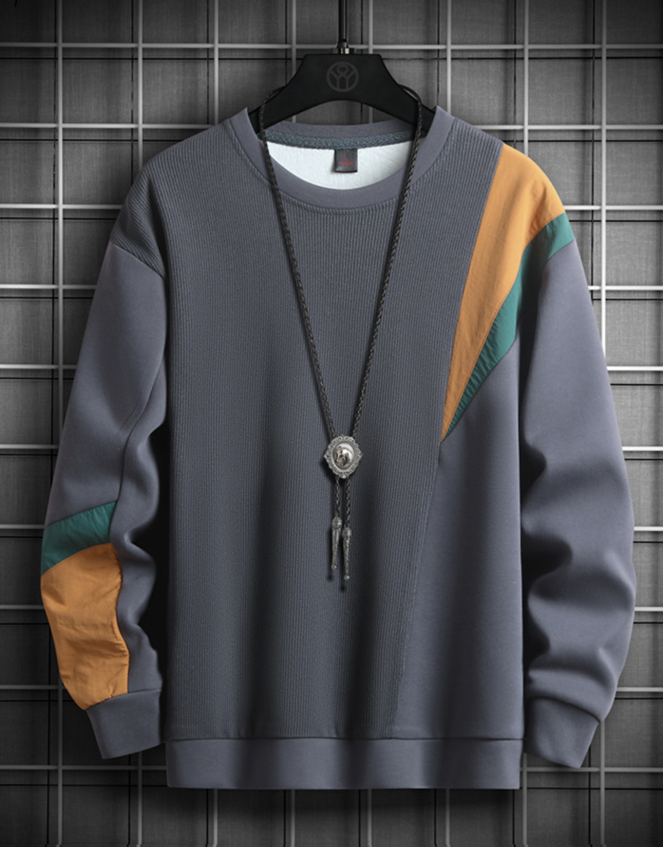 Vintage Color-block Long-sleeved Sweatshirt / TECHWEAR CLUB / Techwear