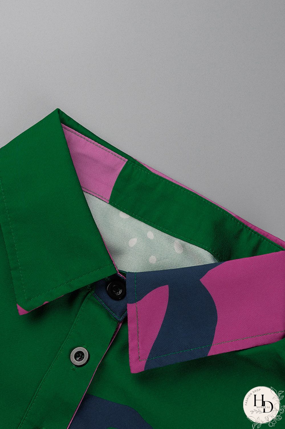 Camouflage Fashion Casual Print Patchwork Turndown Collar Shirt Dress