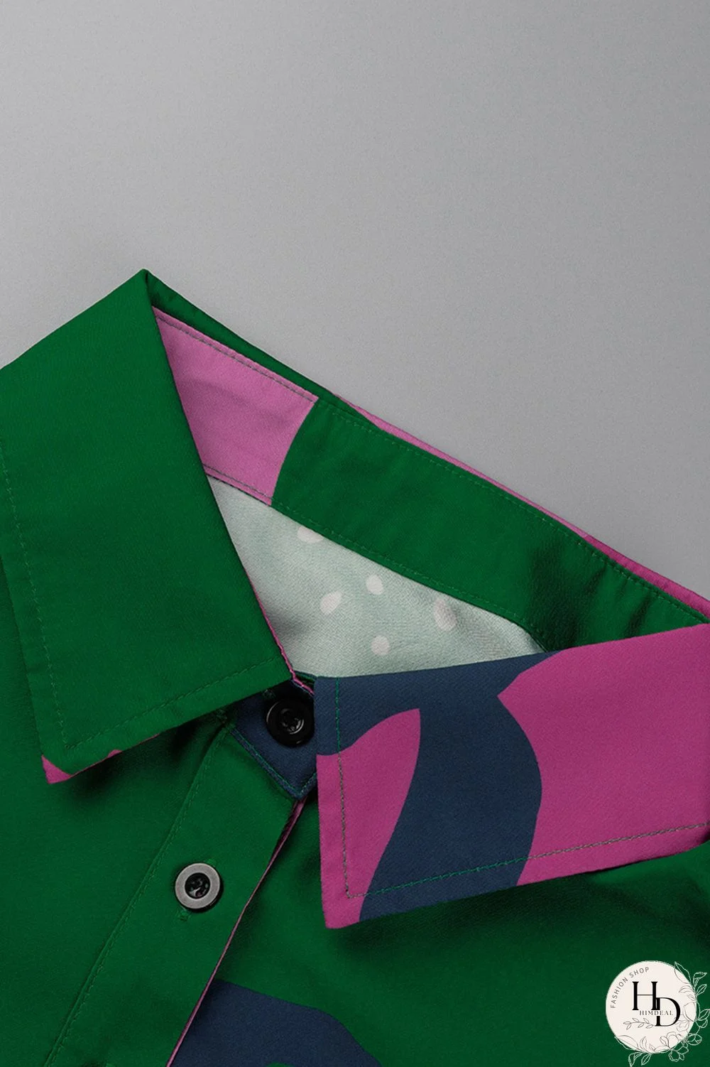 Camouflage Fashion Casual Print Patchwork Turndown Collar Shirt Dress