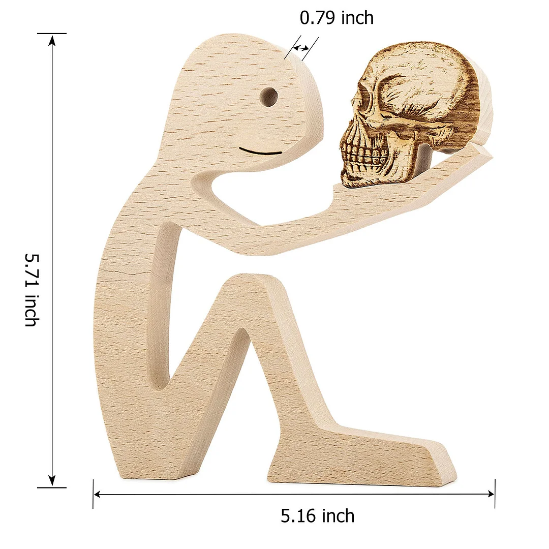 Puppy Family Wood Dog Carving Ornaments Decoration Home Decor Figurine Desktop Table Ornament Sculptures For Dog Pet Lover Gifts