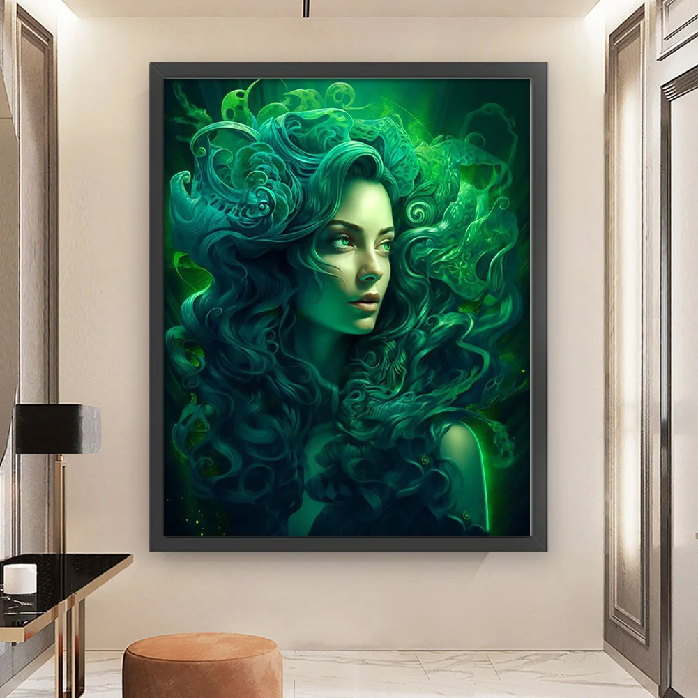 11CT Full Stamped Cross Stitch - Girl(Canvas|50*60CM)