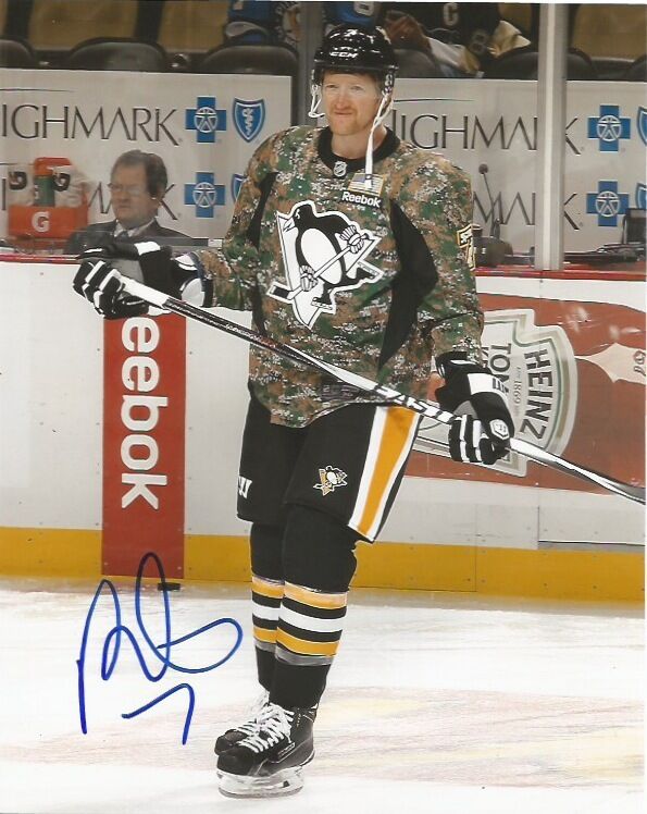 Pittsburgh Penguins Paul Martin Signed Autographed 8x10 NHL Photo Poster painting COA E