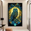 >SALE<Full Embroidery Cotton Thread11CT Print Moonlight Owl Cross Stitch Kit 50x80cm