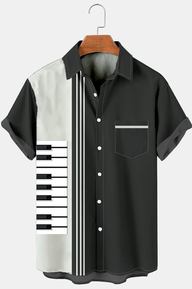 Tiboyz Fashion Casual Music Piano Cozy Shirt