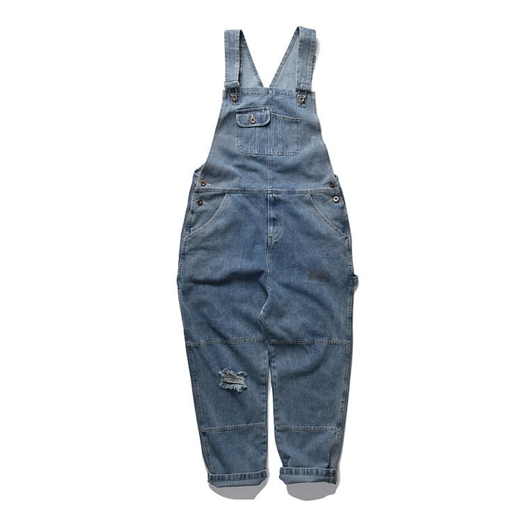 Denim Overalls Men's plus Size Retro Sports Trousers Jumpsuit Suspenders Men Denim Overalls