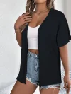 Vibrant Solid Color Open Front Cardigan - Soft, Versatile, Short Sleeve, Perfect for Spring & Summer - Women's Essential Clothing for Everyday Wear