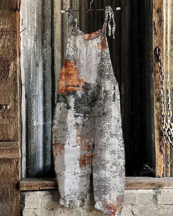 Women's Abstract Pattern Loose Casual Jumpsuit