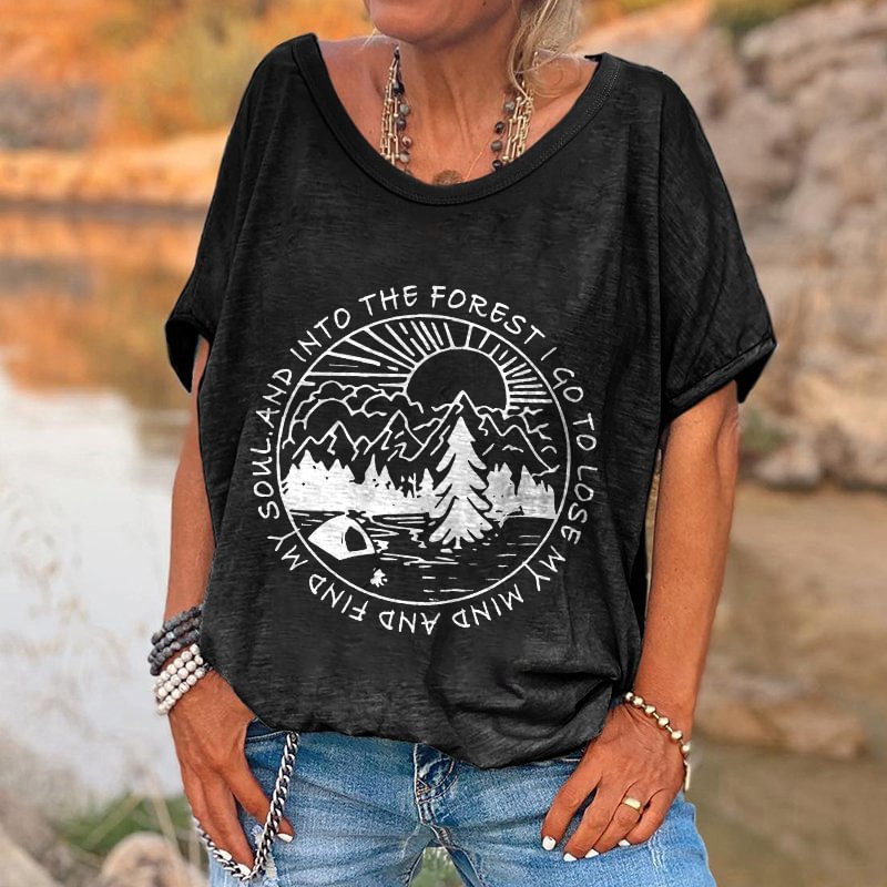 And Into The Forest, I Go To Loose My Mind Printed Hippie T-shirt