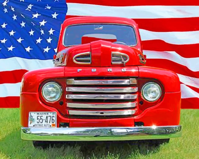 

Old Truck And Flag – Paint By Numbers - 40*50CM, 501 Original