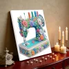 (Pre-Framed)Sewing Mechine-Special Shape Diamond Painting Kit(25x25cm)