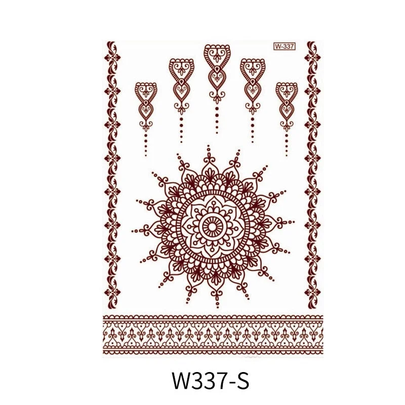 Waterproof Temporary Tattoo Sticker Chest Lace Henna Mandala wedding Flash Tattoos Flower Body Art Arm Fake Tatoo Women Men