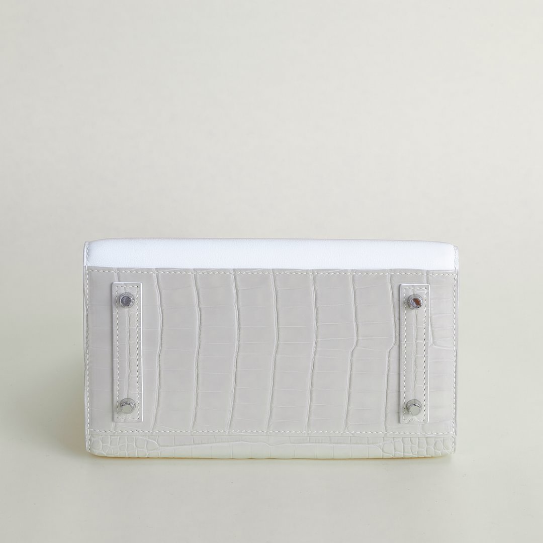 Birkin 20 Faubourg Alligator/Epsom/Sombaero/Madame 01 Blanc PHW