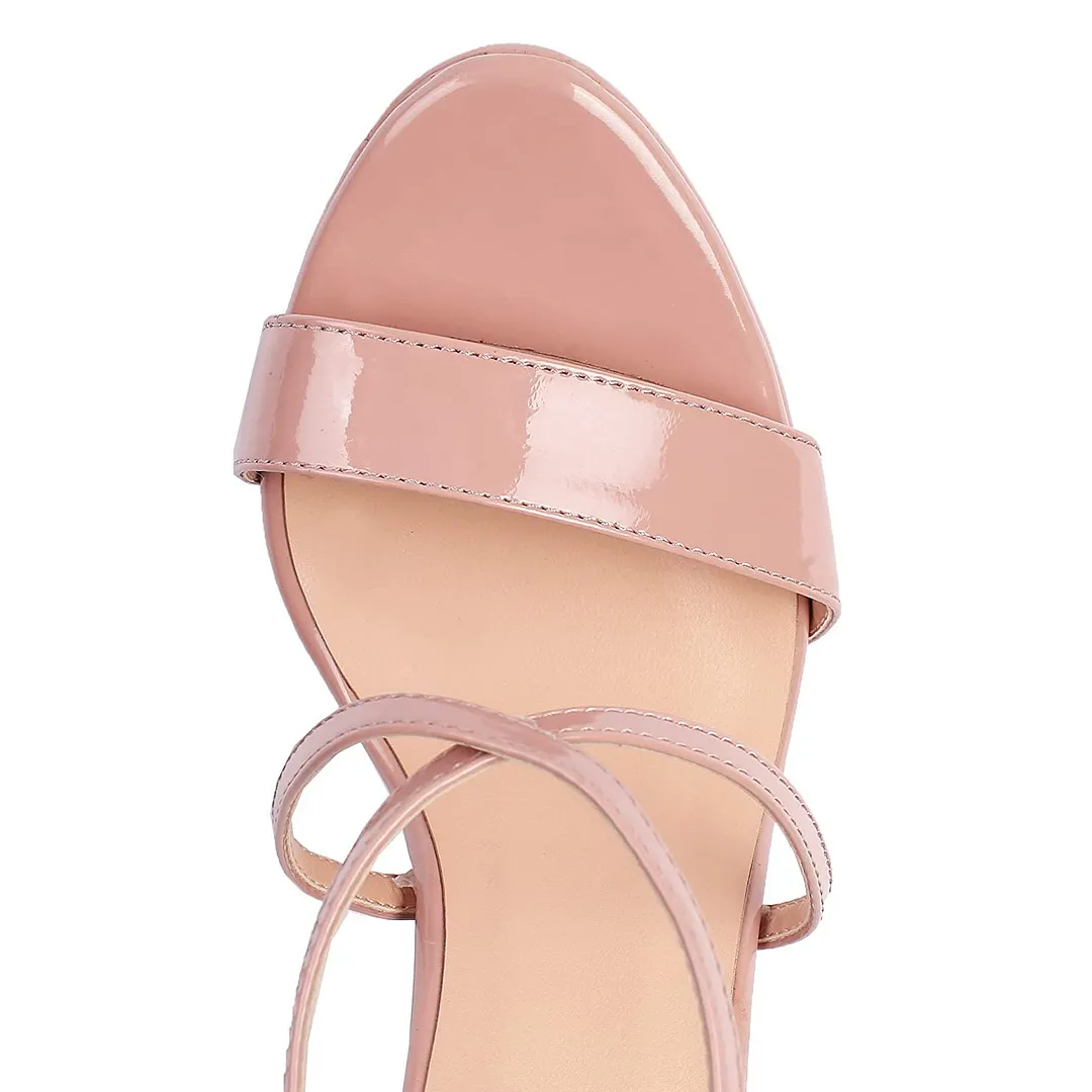 150mm Women's Platform Stiletto Open Toe Ankle Strap Crisscross Sandals-vocosishoes
