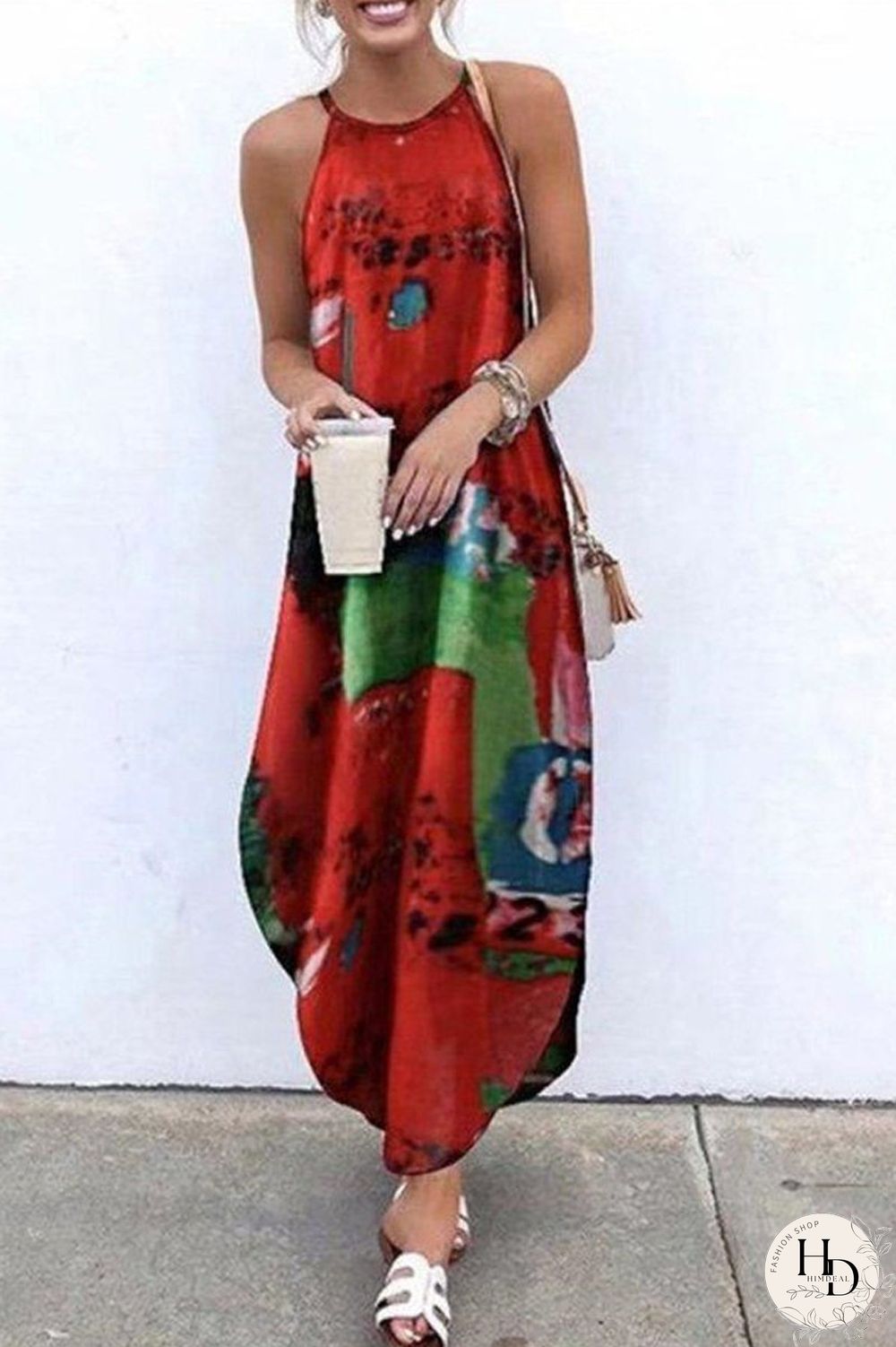 Halter Neck Swallowtail Line Dress