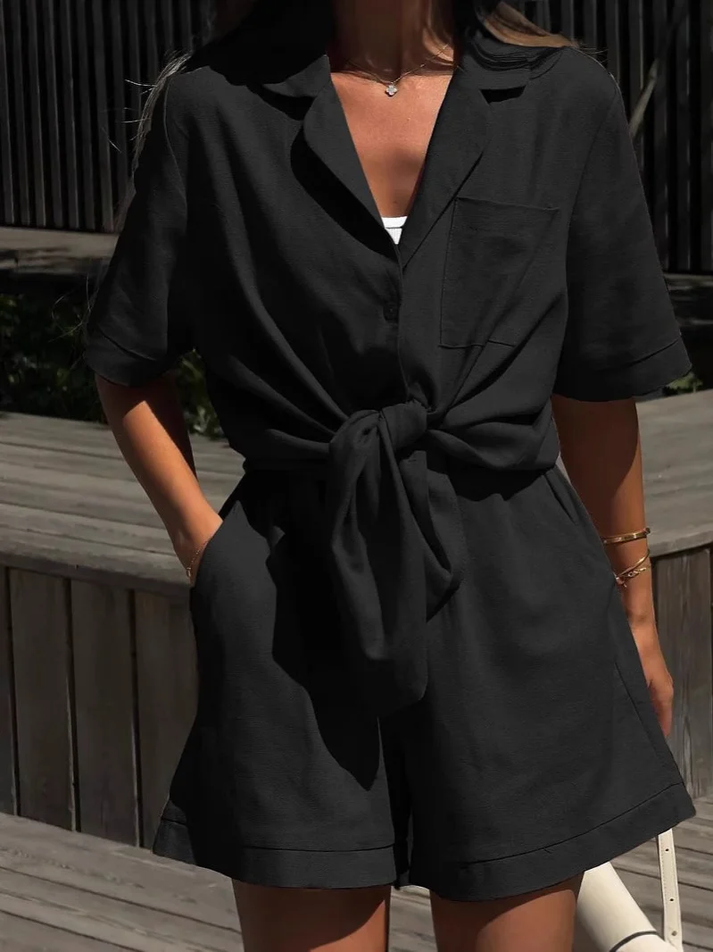 Nigikala Nigikala Summer Women's Wears Clip With Short Sleeve Shorts Fashion Casual Set Women