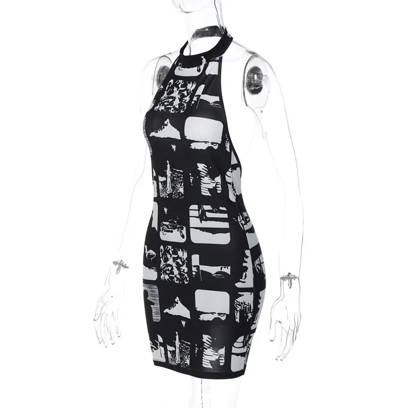 Women Clothing Summer Sexy Sexy Backless Slim Fit Sheath Dress