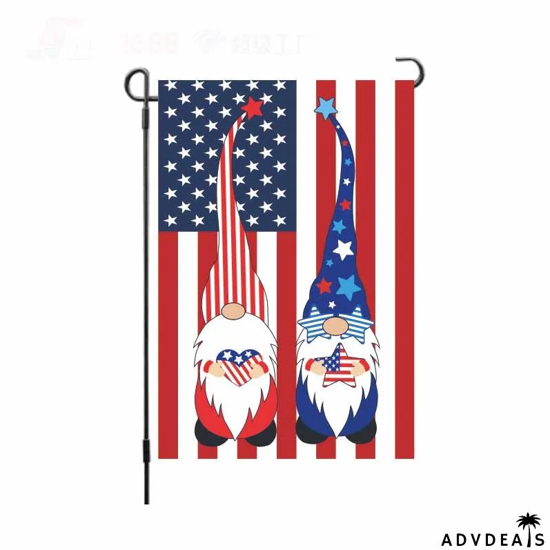 Linen Double-Sided Hanging Flag Yard Decoration American Garden Flag