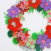5D DIY Dot Drill Diamond Painting Flower Wreath Kit with Chain Art Pendant Kit