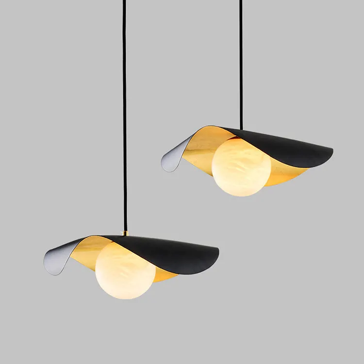 Irregular Round Black Warm Spanish Marble Pendant Light
