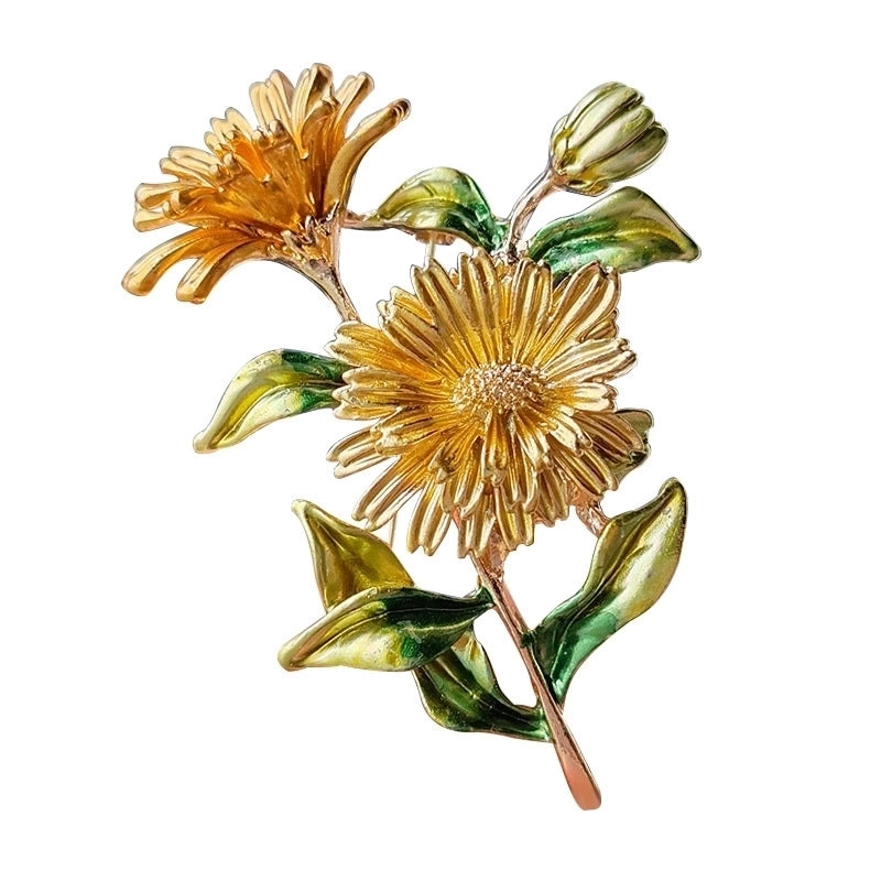 Minimalist Pin Flower Alloy Enamel Plating Women’s Brooches