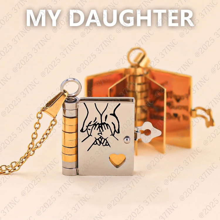 For Daughter - I Love You With All My Heart Forever Book Necklace