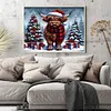 Christmas Highland Cow-14CT Stamped Cross Stitch 50*40cm tapestrymarket