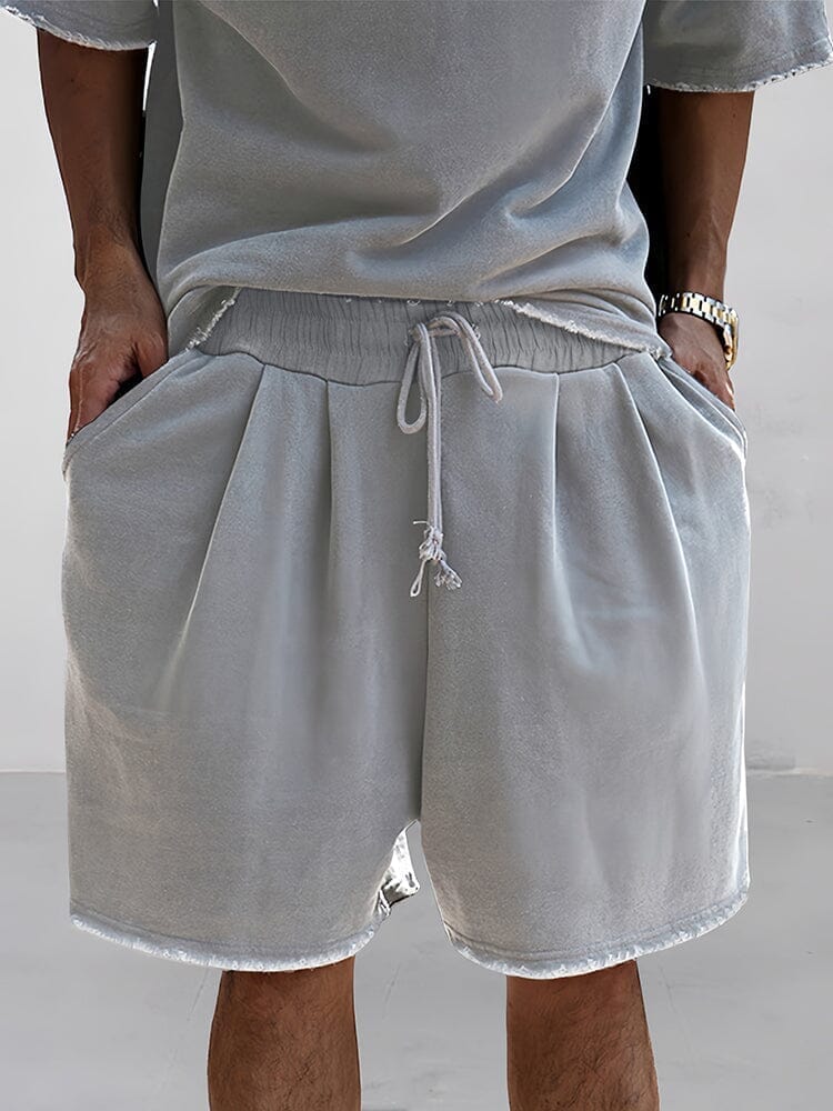 Close view of the drawstring shorts