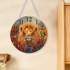 (US Local)Wood Special Shape Lion 5D Diamond Painting Clock Art Craft for Home Decor