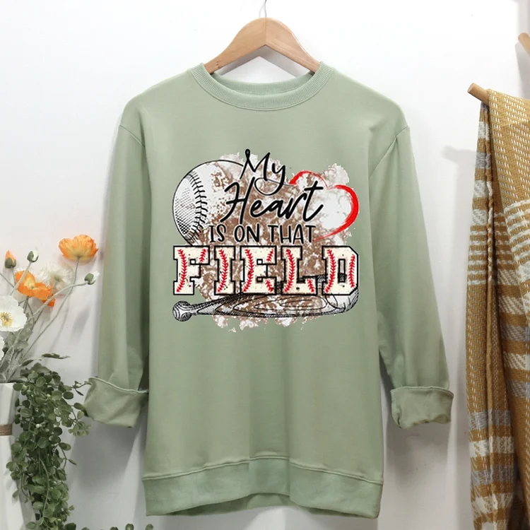 My Heart Is On That Field Women Casual Sweatshirt