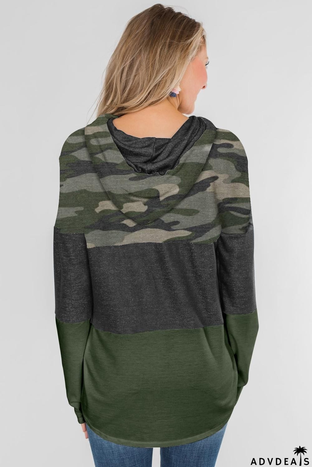 Color Block Drawstring Hoodie