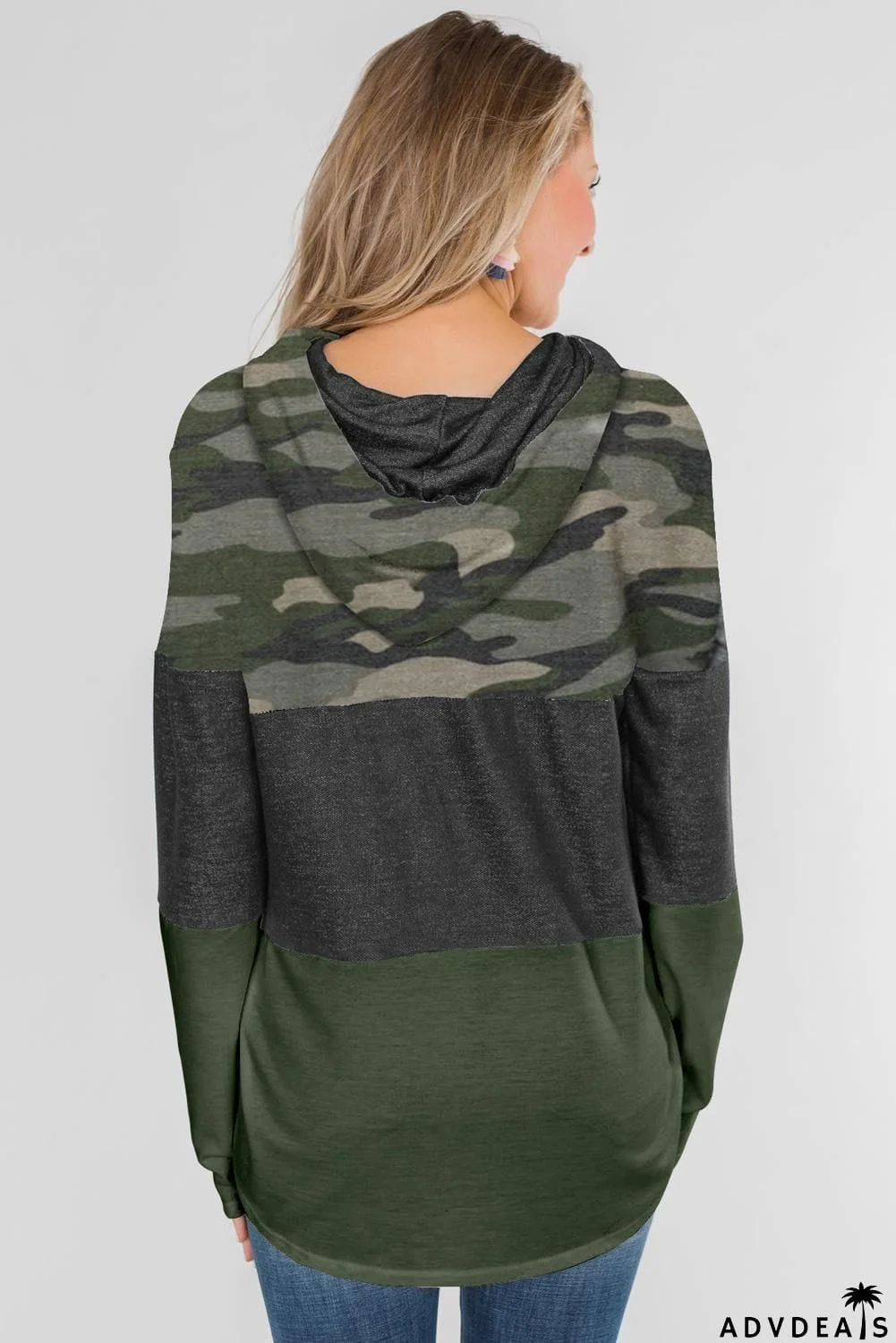 Color Block Drawstring Hoodie