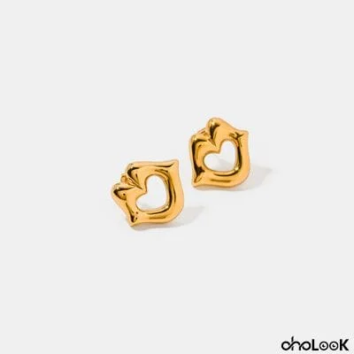 Lip 18K Gold-Plated Stud Earrings