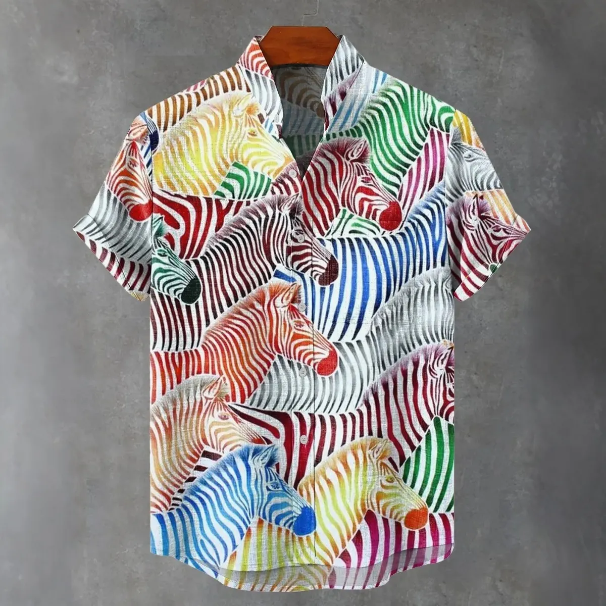 Colorful Zebra Group Decorative Pattern Casual Shirt  artssus