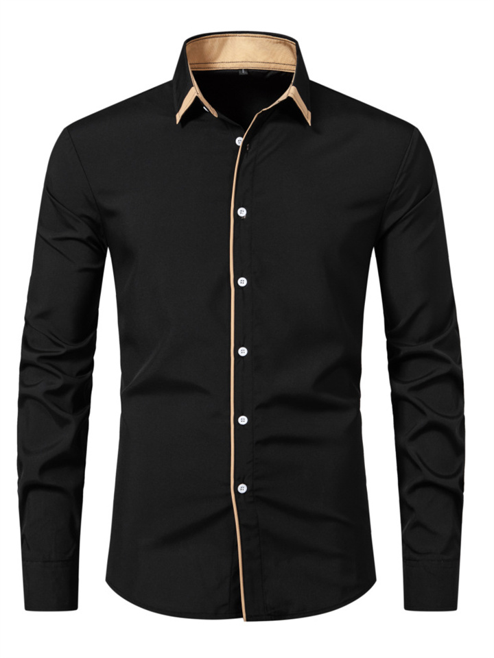 Spring and Summer Men's New Men's Casual Shirt Men's Long-sleeved Business Shirt