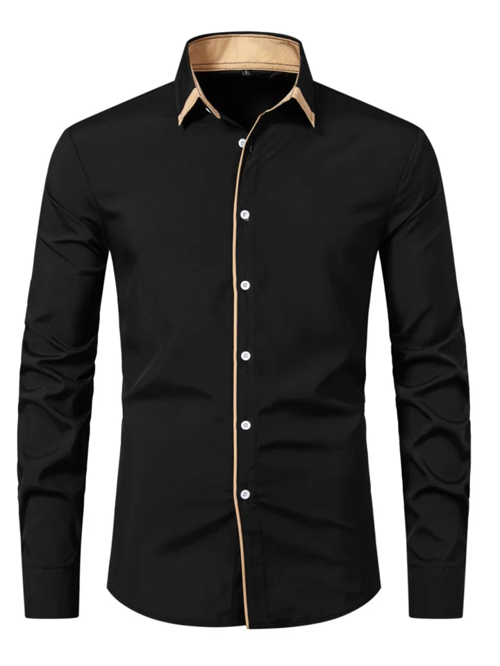 Spring and Summer Men's New Men's Casual Shirt Men's Long-sleeved Business Shirt