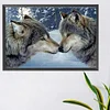 (60*40cm)Snow Wolf - Round AB Drill Diamond Painting