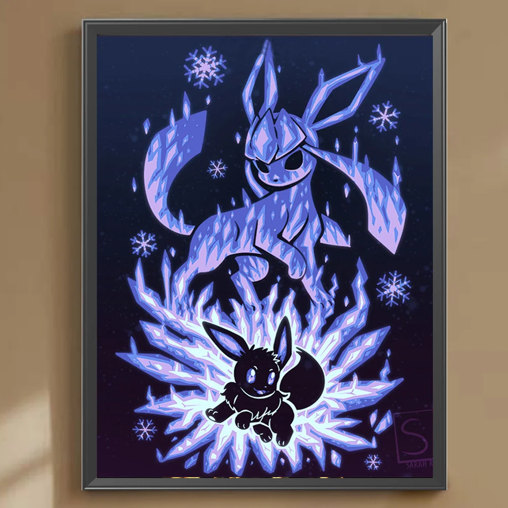 Diamond Painting - Full Round Drill - Silhouette Pokémon(Canvas|30*40cm)