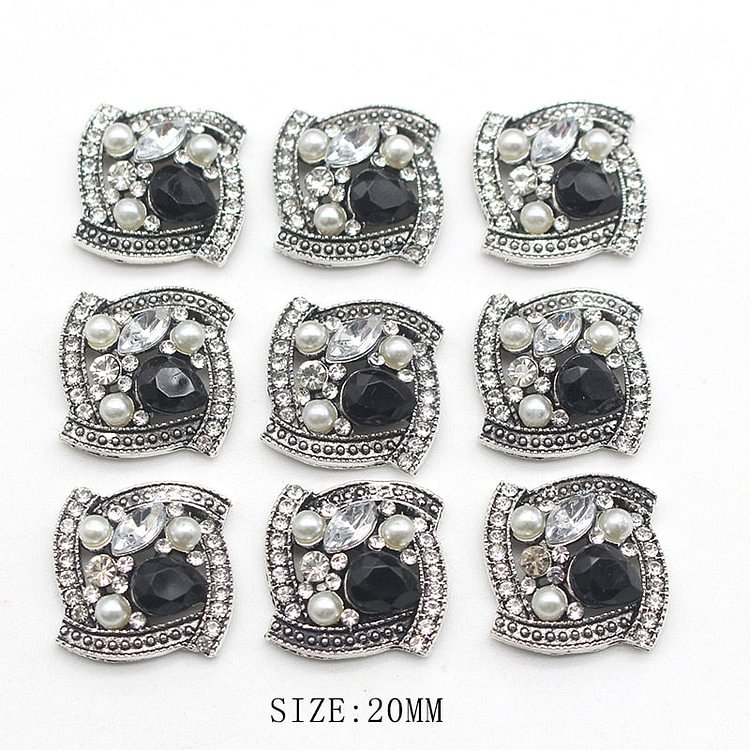 New Fashion 10Pcs/Lot 20MM Alloy Retro Rhinestone Button Decoration DIYAccessories