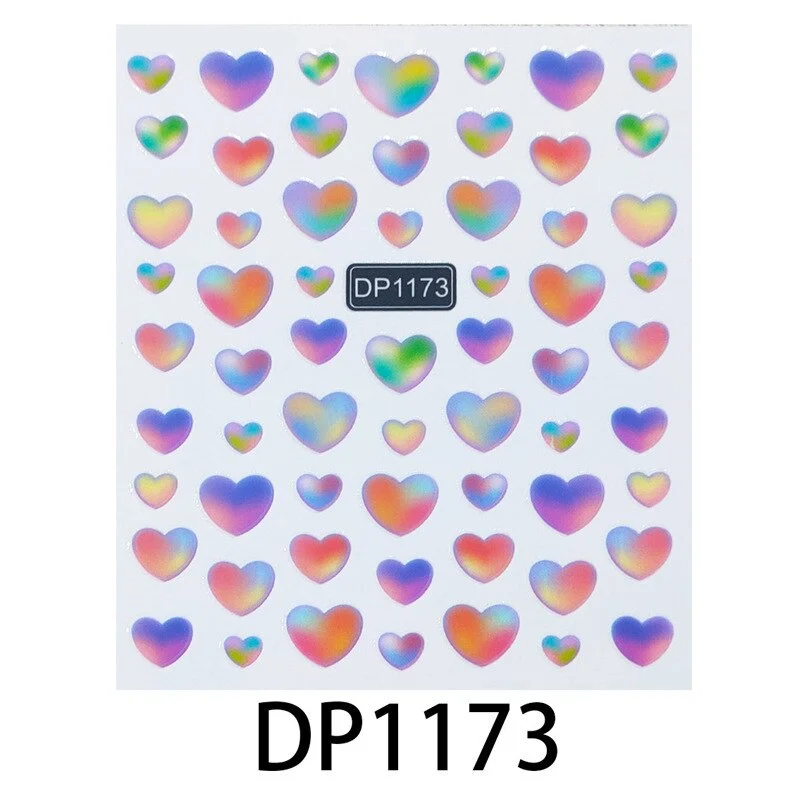 Nail Stickers Back Glue Black Color Leopard Gradient Cartoon Love Heart Designs Nail Decal Decoration Tips For Beauty Salons-Nail Inspo