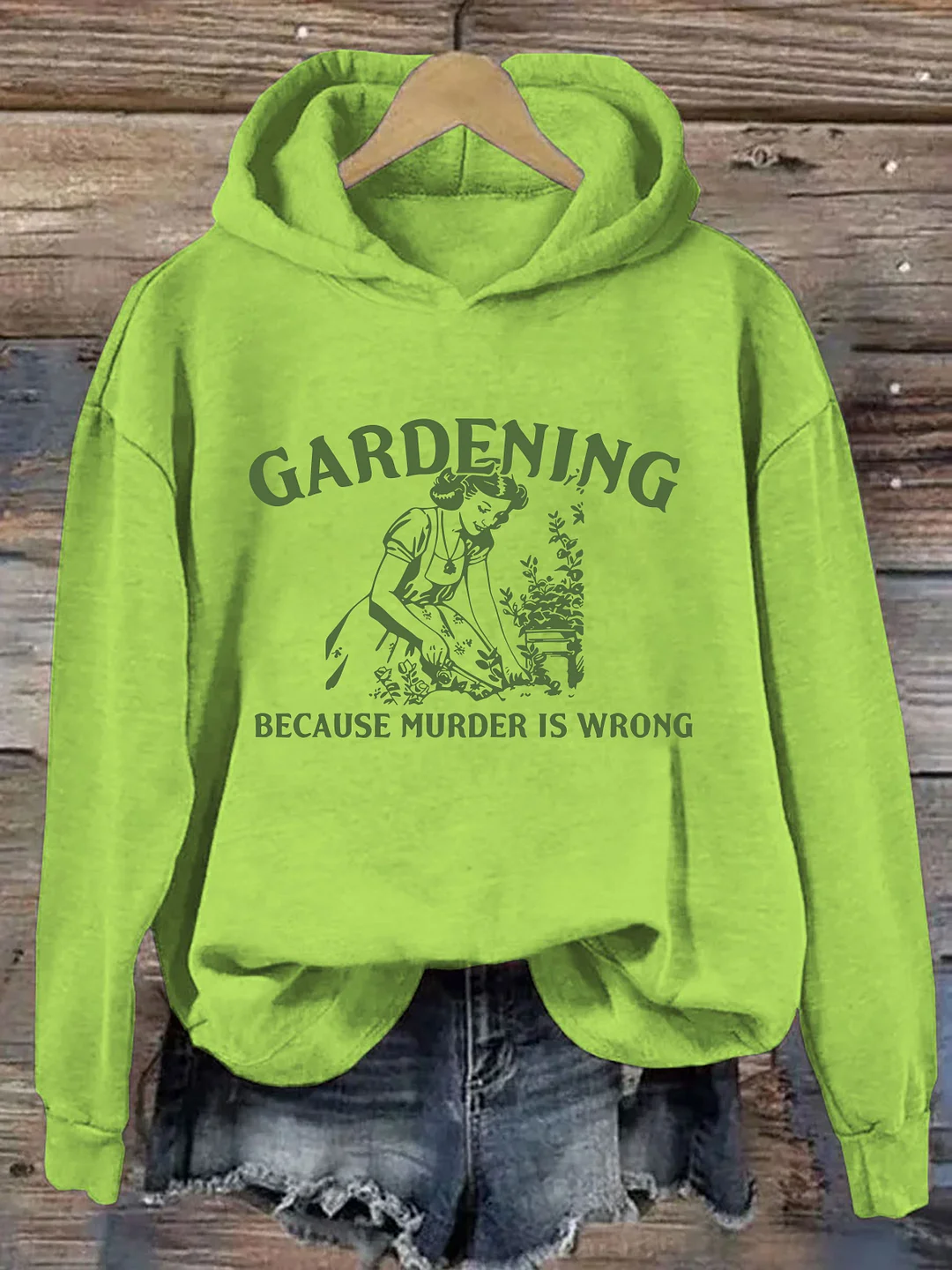Gardening Because Murder Is Wrong Retro Hoodie