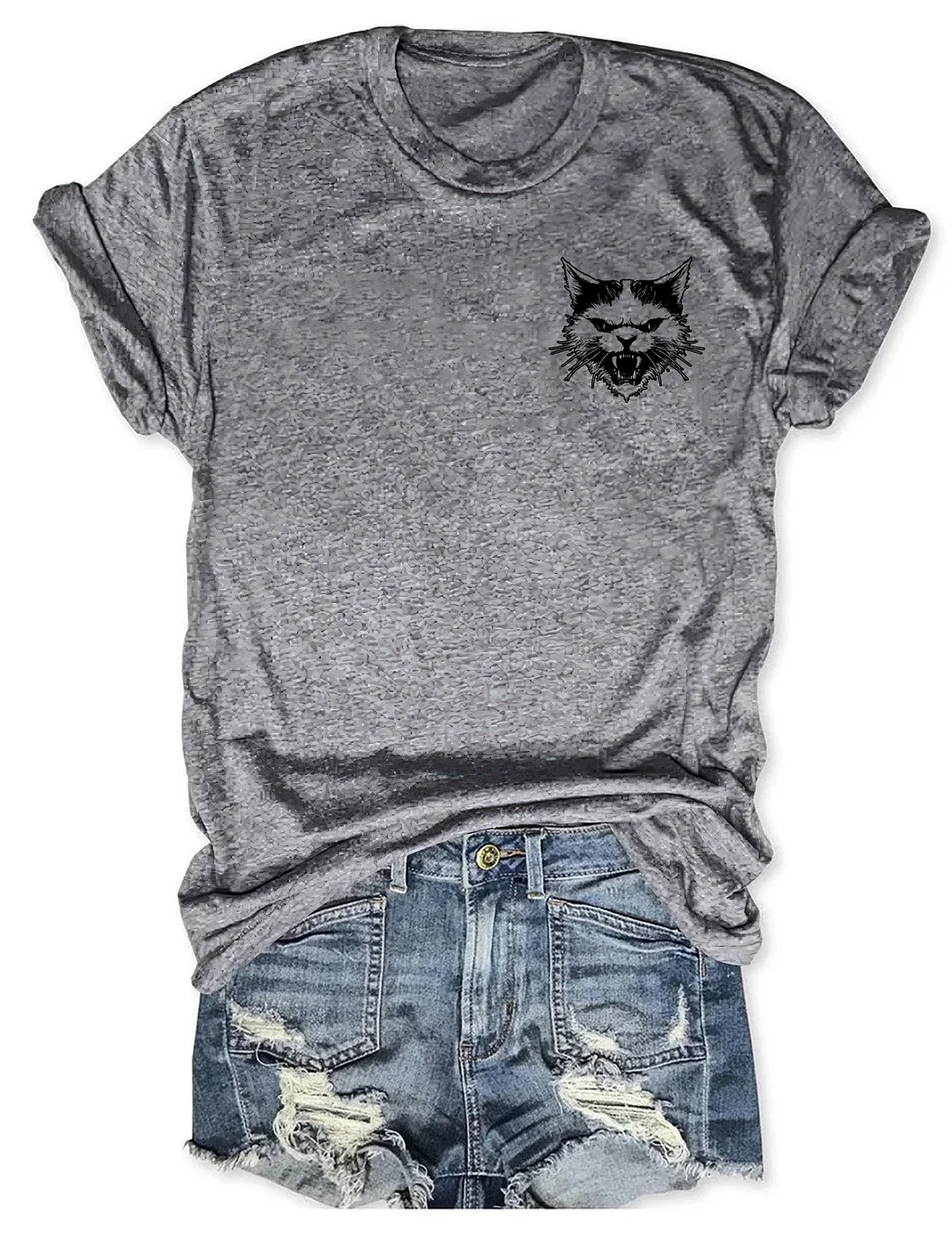 Feral Metalcore Trippy Cat T-shirt