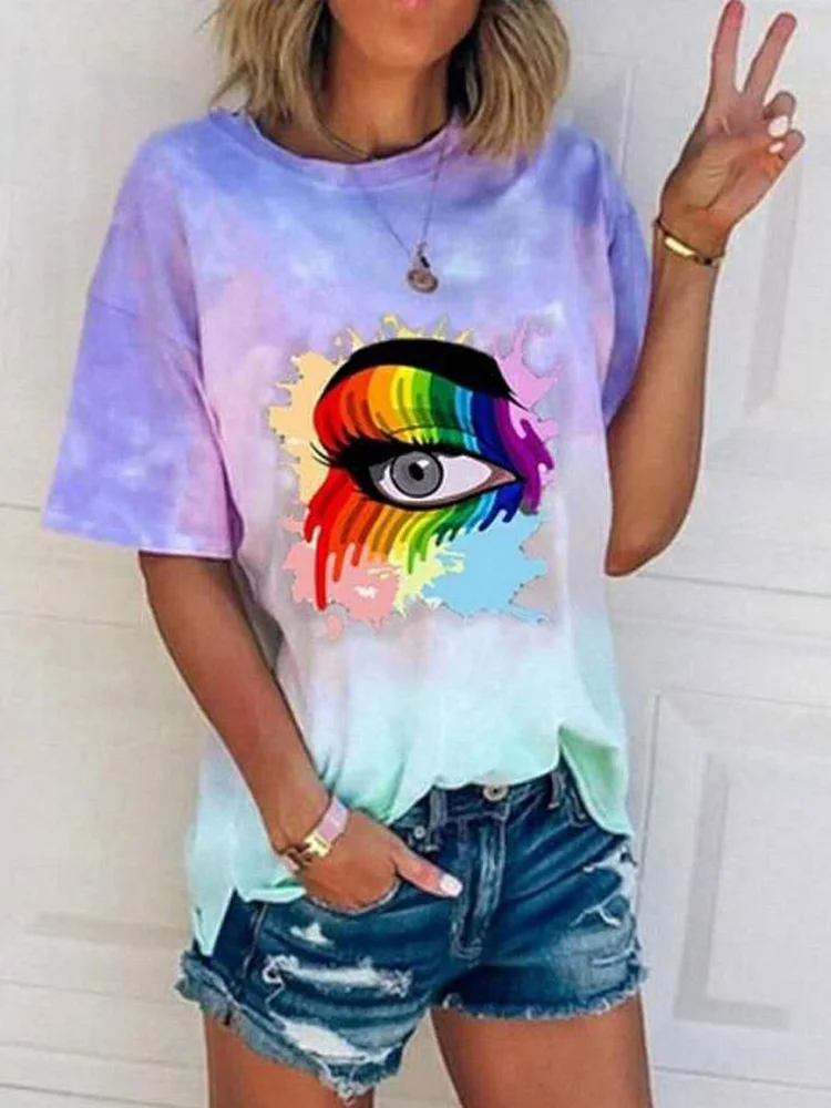 Bestdealfriday Printed Round Neck Shirts Tops 9537488