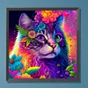 Colorful Cat-Full Round Diamond Painting 30*30CM