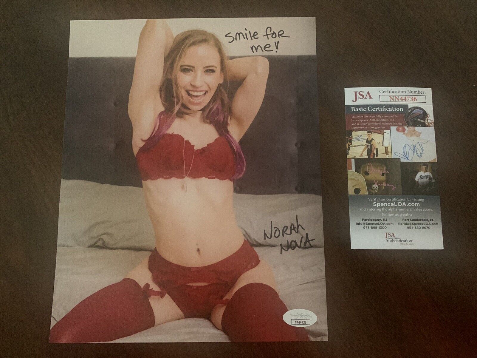 Norah Nova signed 8x10 Photo Poster painting Sexy Hot Pornstar XXX Autographed JSA COA NN44736