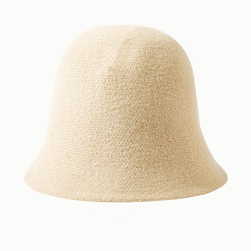 Mature Women Fashionable All-match Plaid Woolen Hat