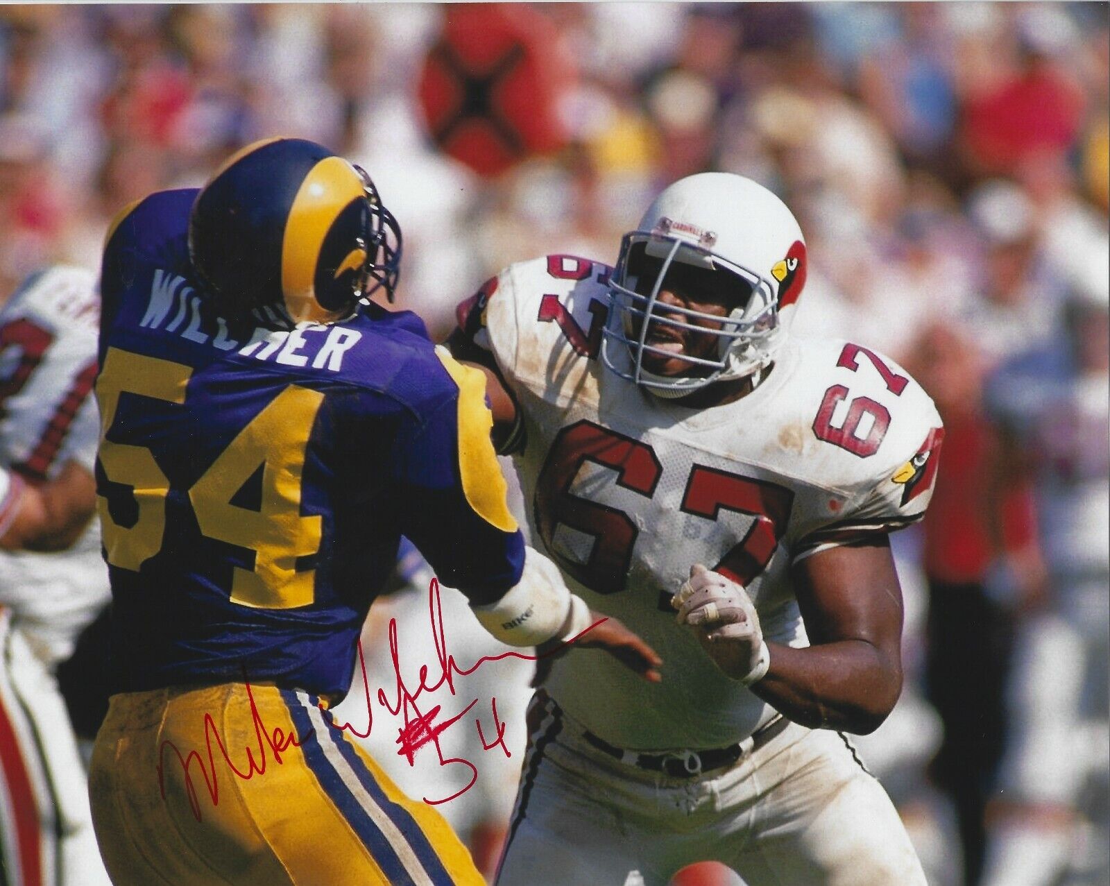 Autographed MIKE WILCHER Los Angeles Rams 8x10 Photo Poster painting w/COA