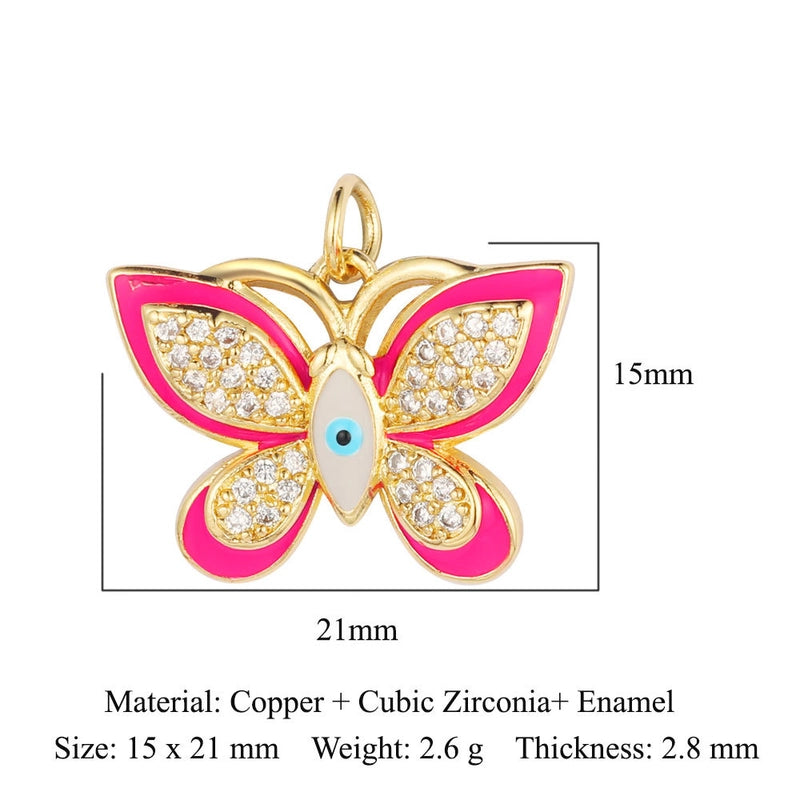 1 Piece Copper Zircon 18K Gold Plated Fox Mermaid