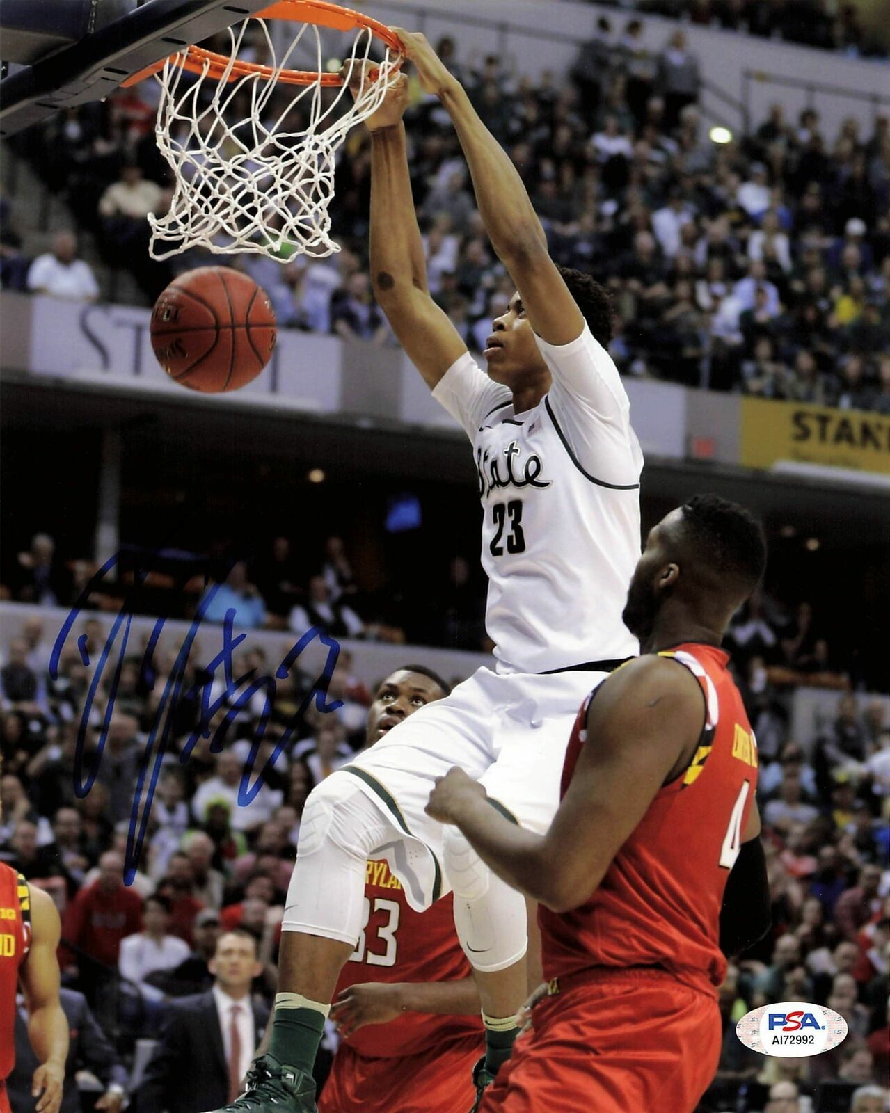 DEYONTA DAVIS signed 8x10 Photo Poster painting PSA/DNA Michigan State Autographed