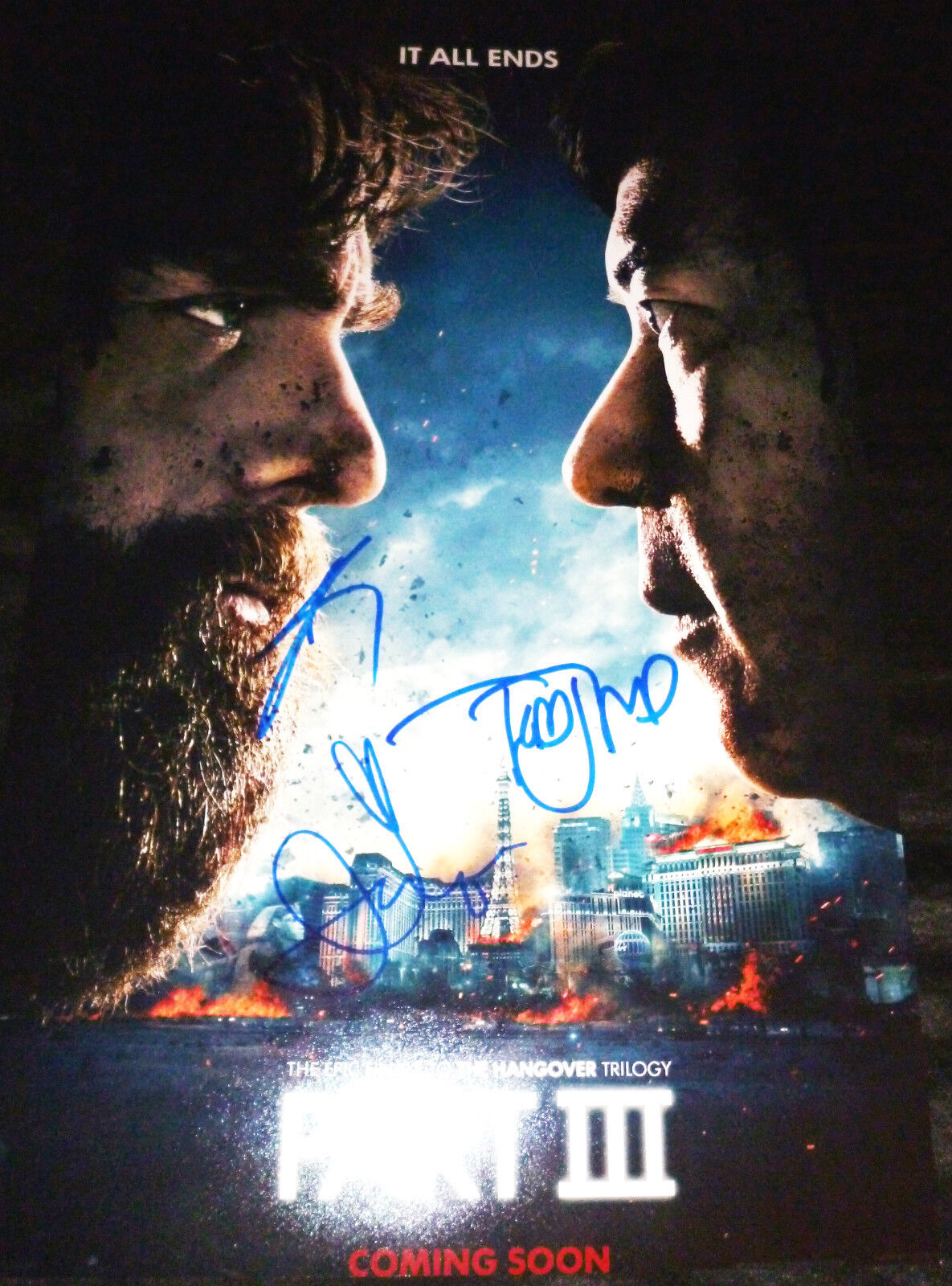 THE HANGOVER 3 (x3) Hand-Signed 11x17 Photo Poster painting (Todd Phillips-Justin Bartha)(PROOF)