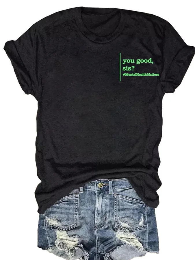 Mental Health Awareness Print Short Sleeve T-Shirt
